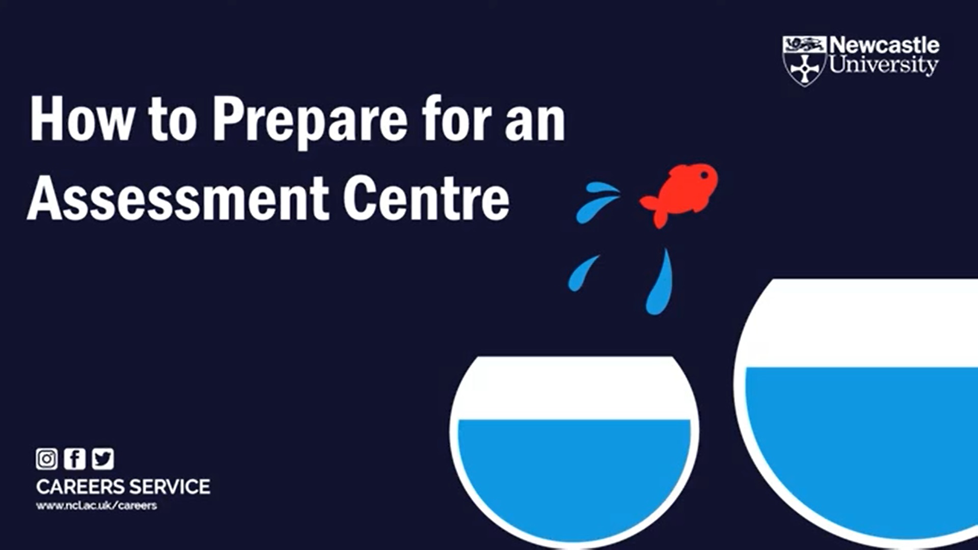 "How to prepare for an assessment centre" presentation title slide